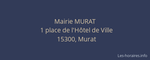 Mairie MURAT