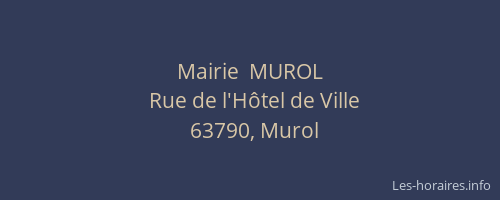Mairie  MUROL