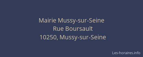 Mairie Mussy-sur-Seine