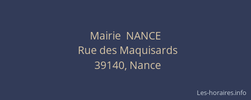 Mairie  NANCE