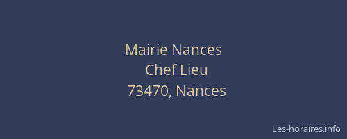 Mairie Nances