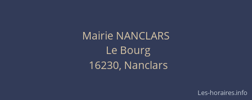 Mairie NANCLARS