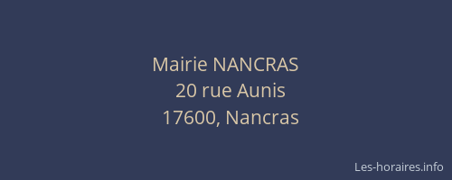Mairie NANCRAS