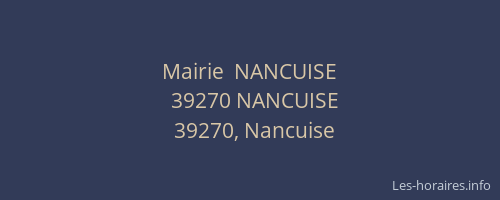 Mairie  NANCUISE