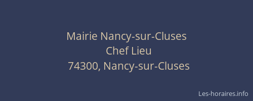 Mairie Nancy-sur-Cluses