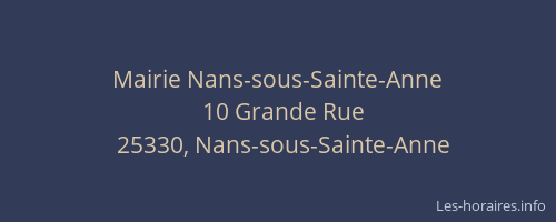 Mairie Nans-sous-Sainte-Anne
