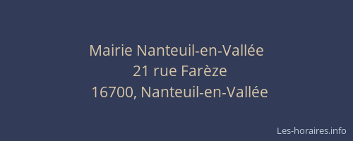 Mairie Nanteuil-en-Vall&eacute;e