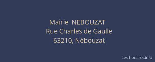 Mairie  NEBOUZAT