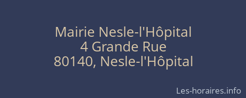 Mairie Nesle-l'Hôpital