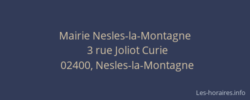 Mairie Nesles-la-Montagne