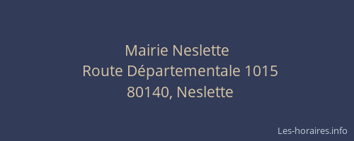 Mairie Neslette