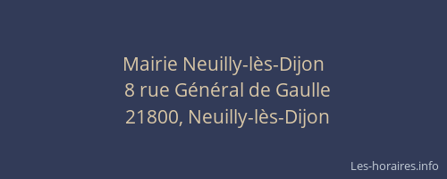 Mairie Neuilly-l&egrave;s-Dijon