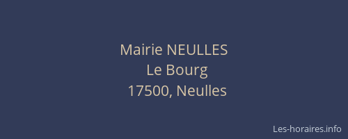 Mairie NEULLES