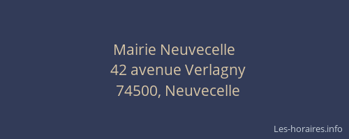Mairie Neuvecelle