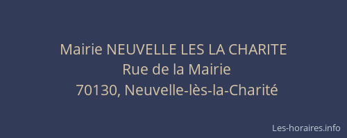 Mairie NEUVELLE LES LA CHARITE