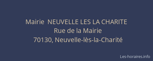 Mairie  NEUVELLE LES LA CHARITE