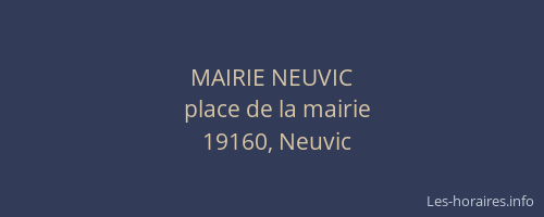 MAIRIE NEUVIC