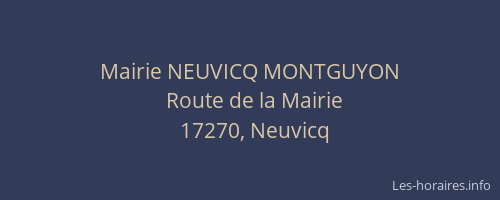 Mairie NEUVICQ MONTGUYON
