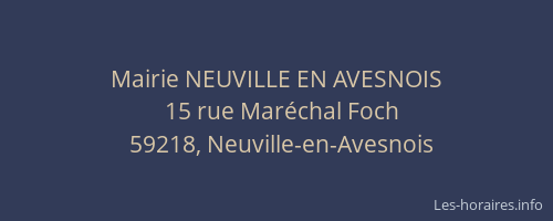 Mairie NEUVILLE EN AVESNOIS