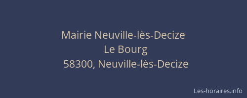 Mairie Neuville-lès-Decize