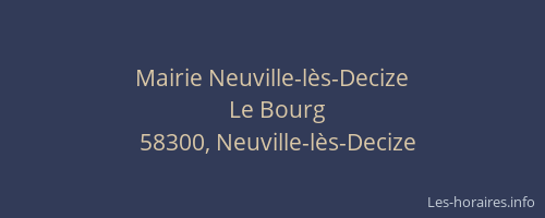 Mairie Neuville-l&egrave;s-Decize