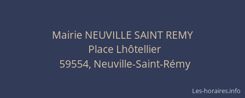 Mairie NEUVILLE SAINT REMY