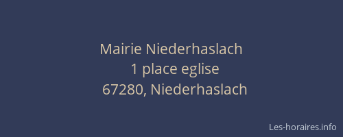 Mairie Niederhaslach