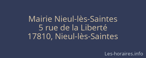 Mairie Nieul-lès-Saintes