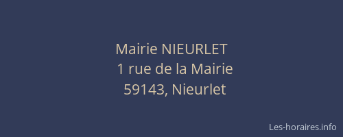 Mairie NIEURLET
