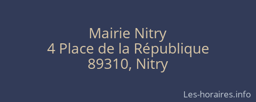 Mairie Nitry