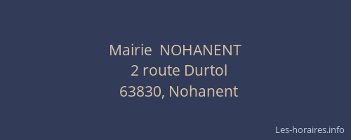 Mairie  NOHANENT