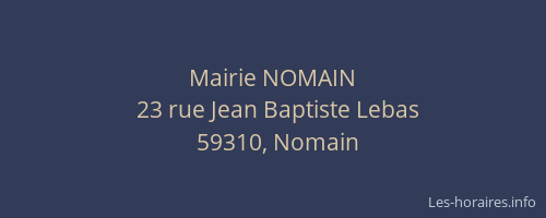 Mairie NOMAIN