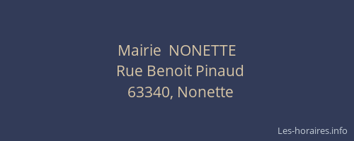 Mairie  NONETTE