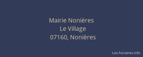 Mairie Nonières