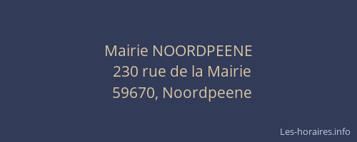 Mairie NOORDPEENE