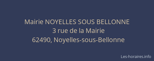 Mairie NOYELLES SOUS BELLONNE