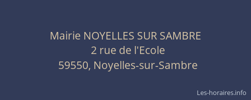 Mairie NOYELLES SUR SAMBRE