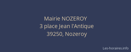 Mairie NOZEROY