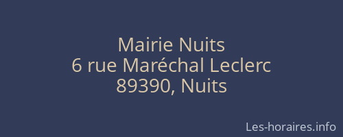 Mairie Nuits