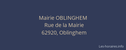Mairie OBLINGHEM