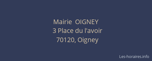 Mairie  OIGNEY