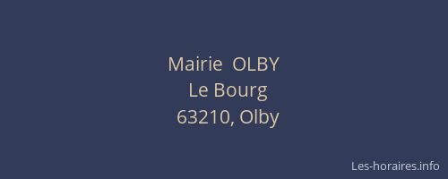 Mairie  OLBY