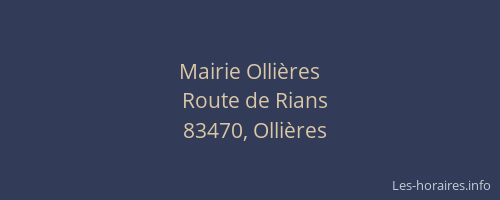 Mairie Ollières