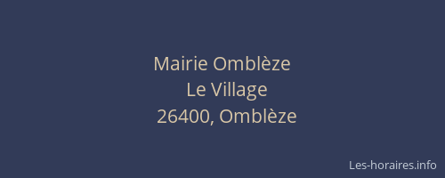 Mairie Omblèze