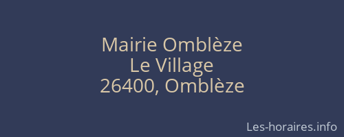 Mairie Omblèze