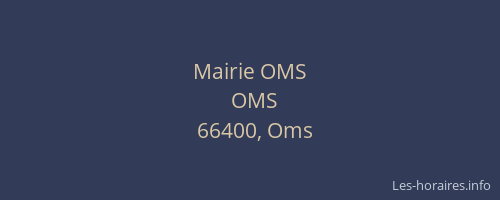 Mairie OMS