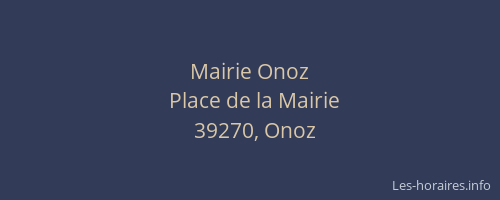 Mairie Onoz