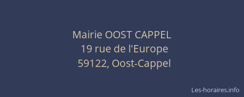 Mairie OOST CAPPEL