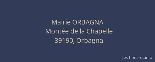 Mairie ORBAGNA