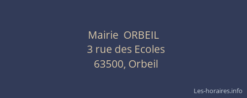 Mairie  ORBEIL
